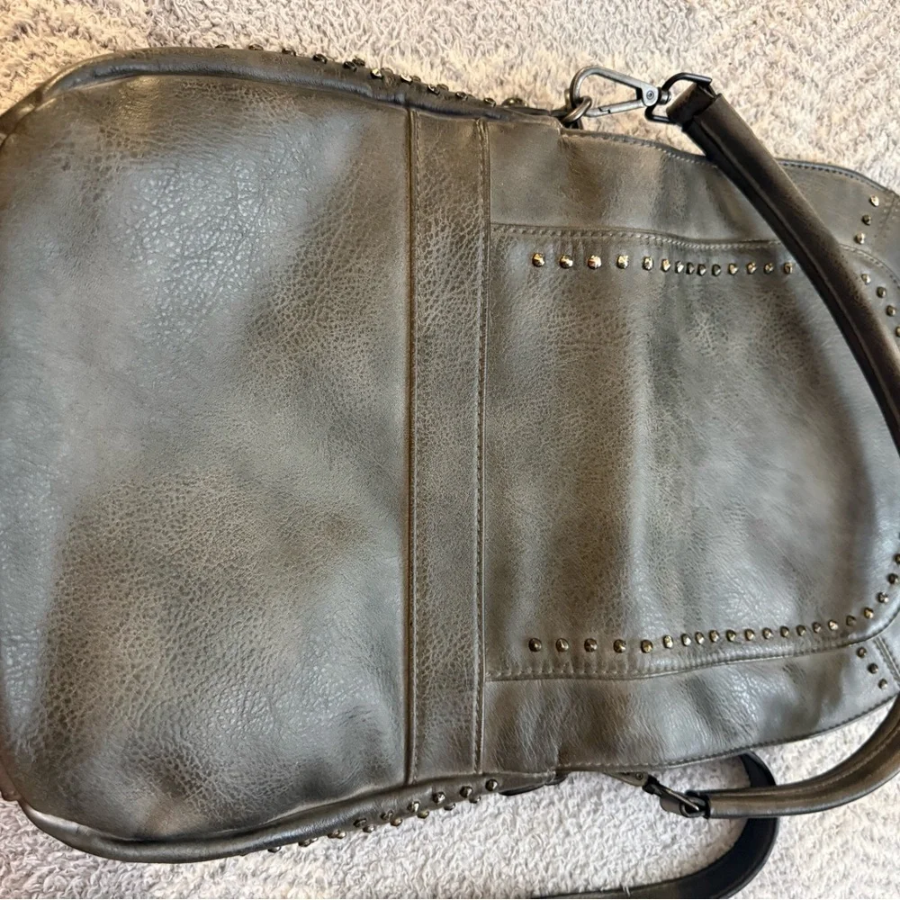 Silver Jeans Studded Metallic Crossbody Bag